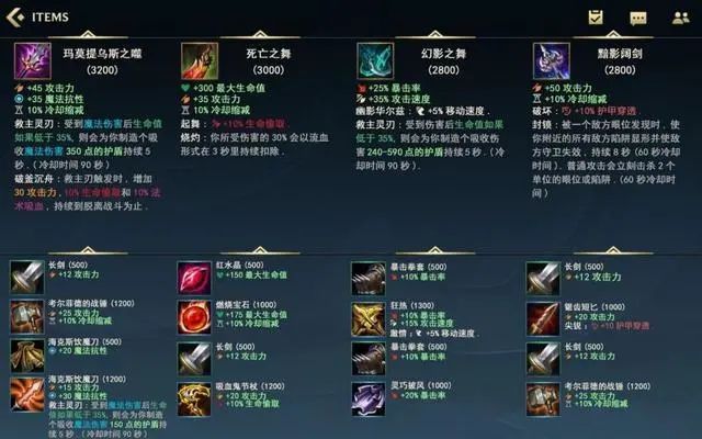 英雄联盟手游界面装备翻译大全