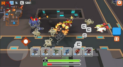 科幻防御战争方块游戏