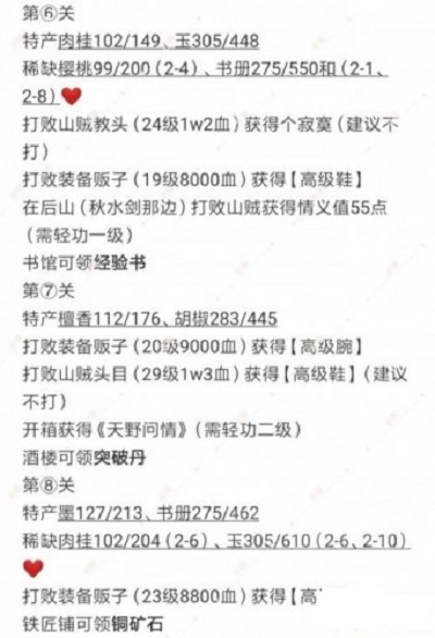 江湖悠悠第二章全部关卡1-10关通关攻略