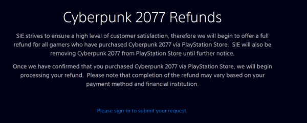 PS4赛博朋克2077怎么下架了