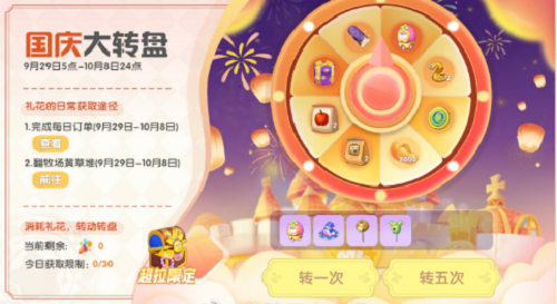 摩尔庄园手游庆典大转盘玩法一览