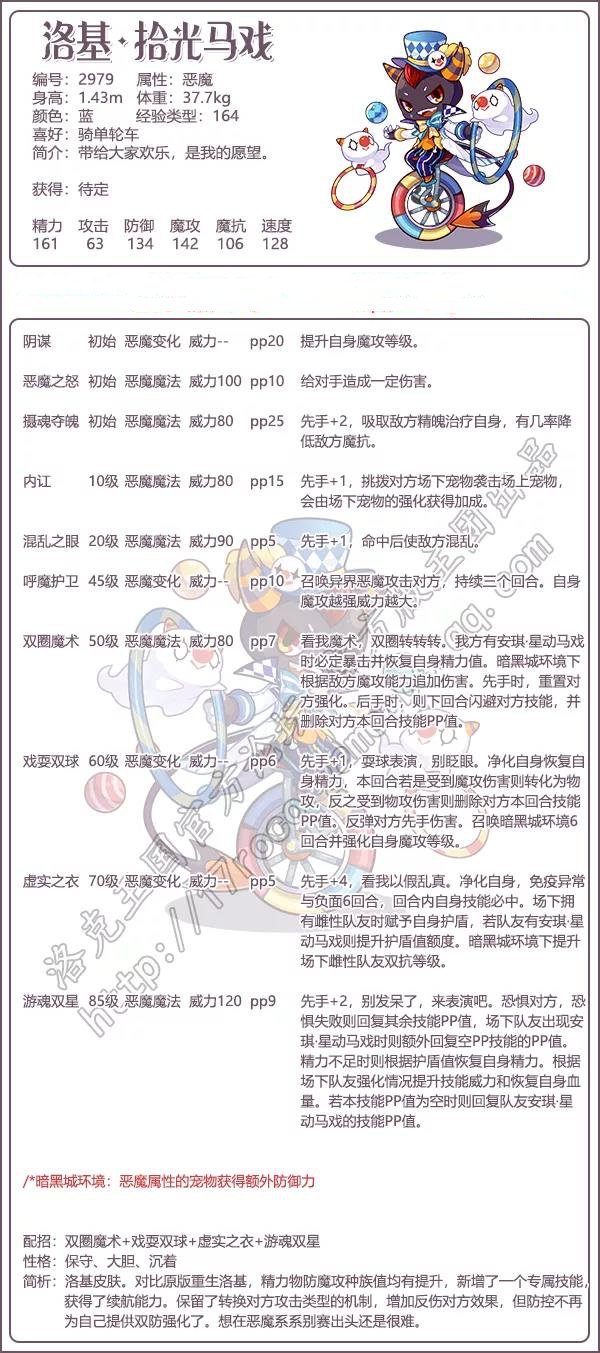 洛克王国洛基拾光马戏技术表