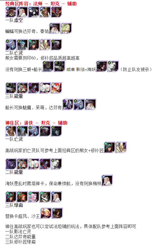 剑与远征乱世之境三队阵容推荐及爬塔攻略