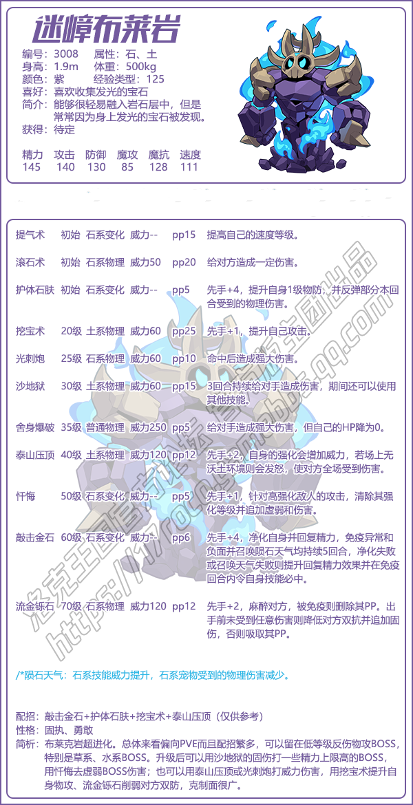 洛克王国迷嶂布莱岩技术表
