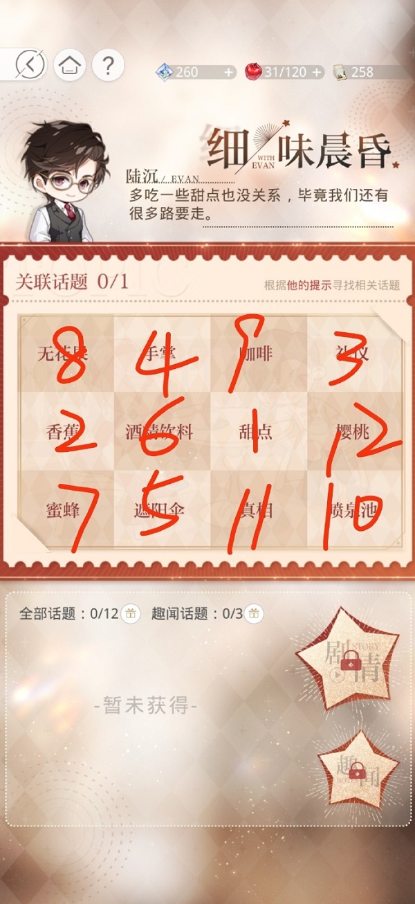 光与夜之恋永久盛会细味晨昏论题3攻略