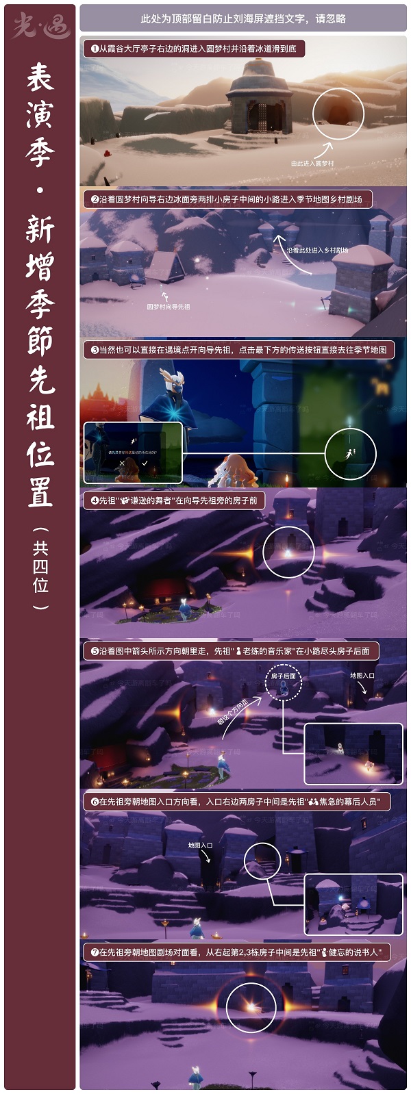 光遇扮演季晨岛一切先祖方位一览最新2022