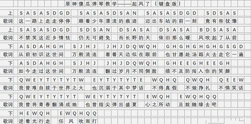 原神镜花之琴曲谱起风了攻略