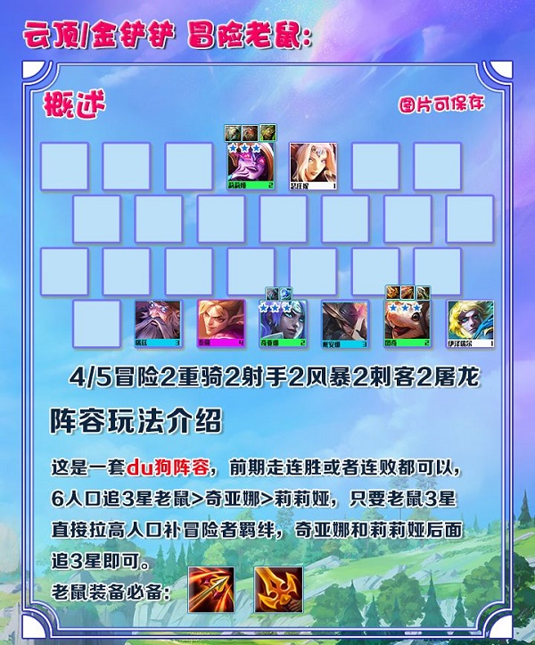 金铲铲之战巨龙之境冒险老鼠阵型调配攻略