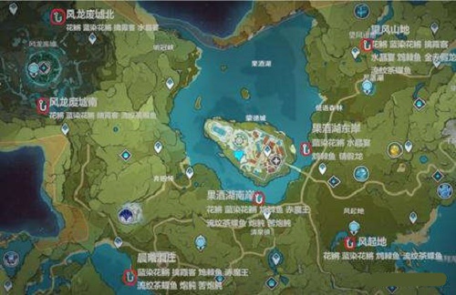 原神蒙德垂钓地址分布图方位大全2022最新