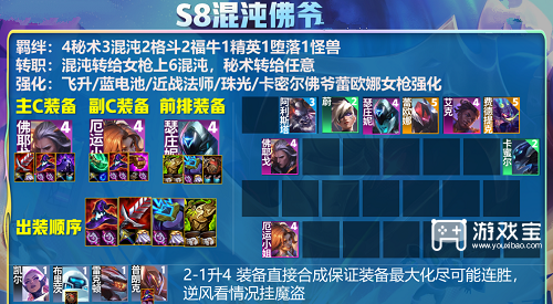 云顶之弈s8混沌佛爷怎么玩