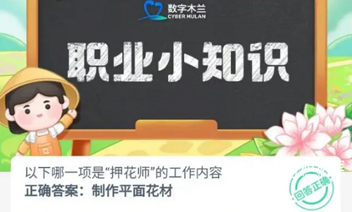 哪一项是押花师的工作内容