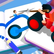 手绘战车画车对决