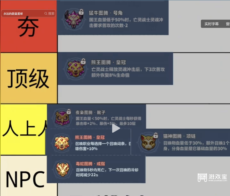 永远的蔚蓝星球死亡骑士图腾攻略